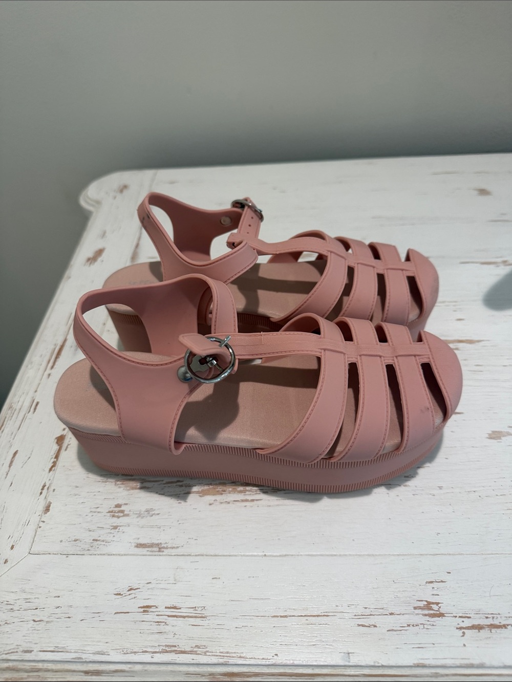 Jeffrey Campbell Pink Strappy Platform Sandals